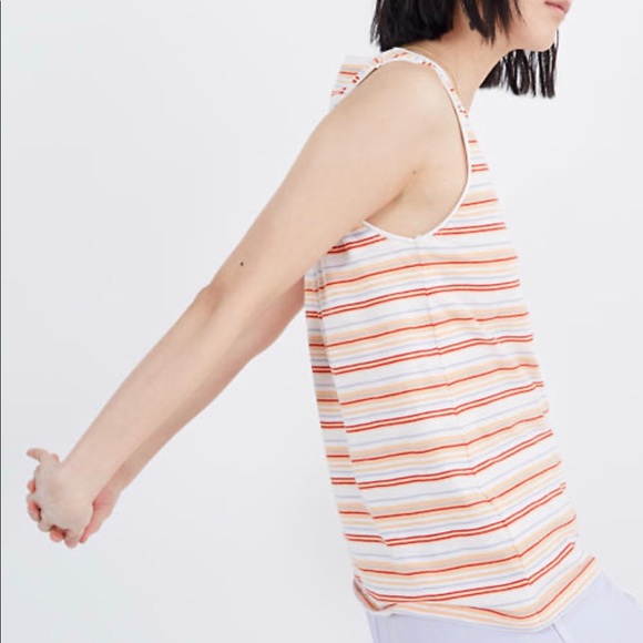 *SOLD!* NWT Madewell whisper cotton v neck striped top S - Picture 3 of 8